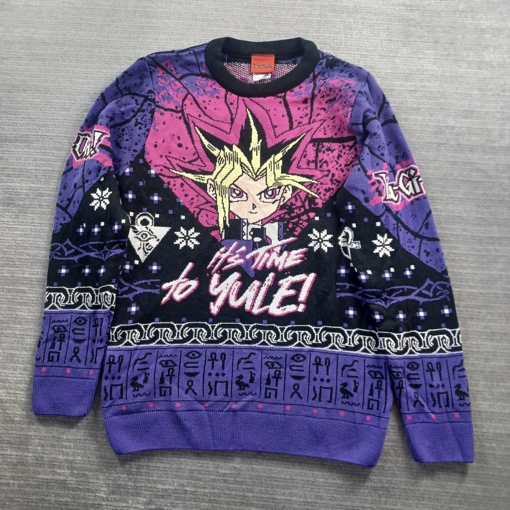 Yu-Gi-Oh Its Time To Yule! Knitted Christmas Ugly Sweater XS Deck The Halls AOP - Picture 11 of 11